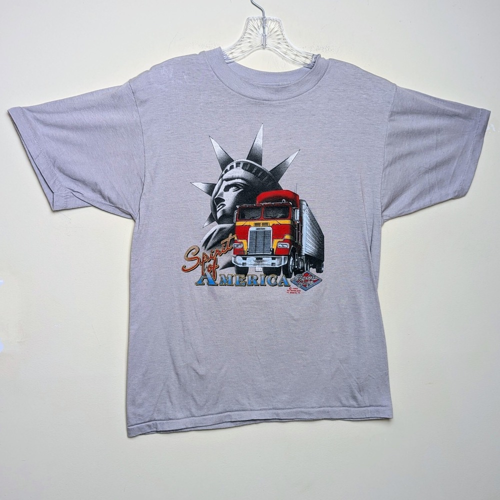 Vintage 3D EMBLEM Truckers Only Spirit of America 1986 Truck Single Stitch Small